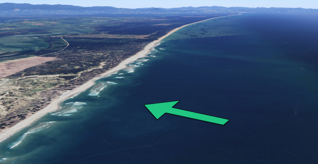 Matakana direct swell direction